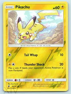 Pikachu 40/147 Pokemon Burning Shadows Reverse Holo - Image 1