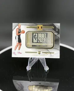 Jeremy Sochan 2022 Panini Impeccable Silver Bar Gold /10 Draft 2022 #13 - Image 1