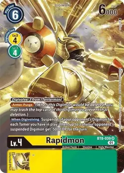Rapidmon Alternate Art BT8-039 SR Digimon TCG New Awakening NM - Image 1