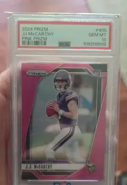 2024 Panini Prizm - Rookies J.J. McCarthy #400 Pink Prizm (RC) PSA 10 🔥!!! - Image 1