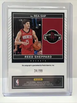 2024-25 Obsidian Reed Sheppard Rookie Eruption Auto RC Etch Orange Flood 34/99 - Image 2