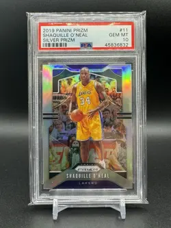 2019 Panini Prizm Shaquille O'neal #11 Silver Prizm PSA 10 GEM MINT LA Lakers - Image 1