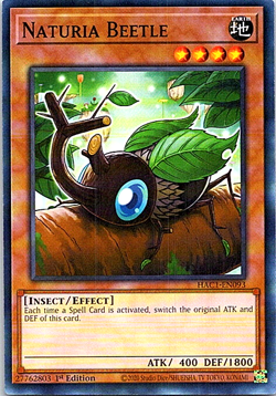 Naturia Beetle HAC1-EN093 Yu-Gi-Oh! Card NM 1st Edition - Image 1