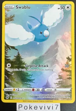 Carte Pokemon SWABLU GG27/GG70 HOLO Crown Zenith EB12.5 English NEUF - Image 1