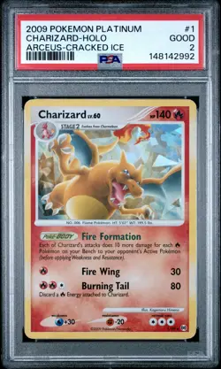 2009 POKEMON PLATINUM ARCEUS CRACKED ICE #1 CHARIZARD-HOLO PSA 2 - Image 1