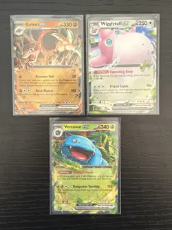 Lot of 3 Pokemon 151 English Wigglytuff Golem Venusaur EX Holo - Image 3