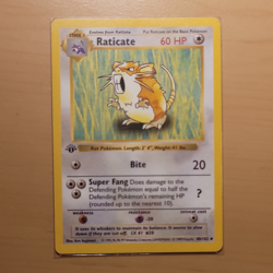 Rare Wizards of the Coast Raticate 40/102 Base Set 1st ed (shadowless) 60 HP - Image 1
