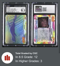 1999 TOPPS POKEMON #1 MOVIE EDITION LEGENDS-RAINBOW FOIL CGC 8.5 MEW LOW POP - Image 2