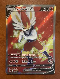 The Pokemon Company-Cinderace V-Rebel Clash-178/192-Full Art Holo UR-NM - Image 1