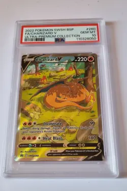 2022 POKEMON SWSH BLACK STAR PROMO #260 FULL ART/CHARIZARD V PSA 10 - Image 3