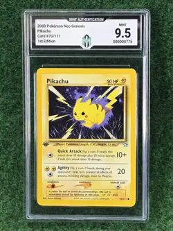 Pikachu 70/111 Neo Genesis Regular 1st Edition Graded 9.5 MINT Nice Card! - Image 1