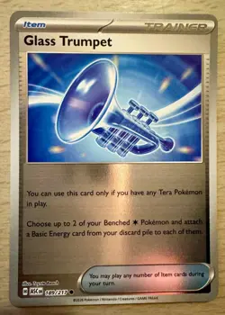 Pokemon TCG Glass Trumpet 189/217 Ascended Heroes Reverse Holo Trainer Card - Image 1