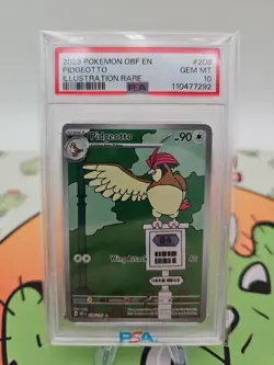 2023 POKEMON OBF EN-OBSIDIAN FLAMES ILLUSTRATION RARE #208 PIDGEOTTO PSA 10 - Image 1