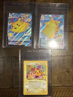 (C) Surfing/Flying/Birthday Pikachu Vmax Celebrations Full Art Pokemon TCG - Image 1