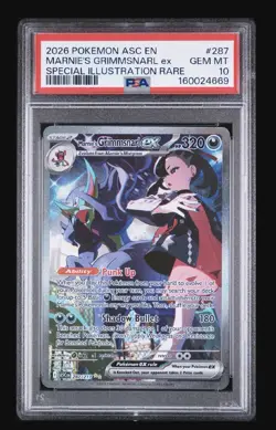 2026 POKEMON ASCENDED HEROES SPECIAL ILLUSTRATION MARNIE'S GRIMMSNARL EX PSA 10 - Image 1