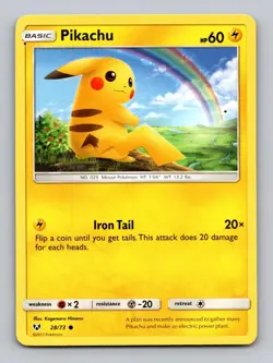 Pikachu 28/73 Common Shining Legends Pokemon Near Mint - Image 1