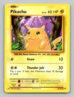 Pikachu 35/108 Common Evolutions Pokemon Near Mint - Image 1