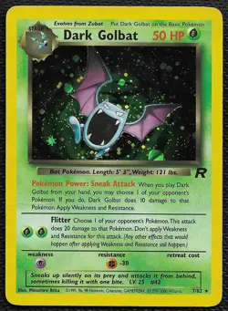 2000 POKEMON TEAM ROCKET DARK GOLBAT 7/82 UNLIMITED HOLO HOLO DMG - Image 1