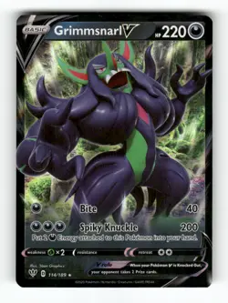 Grimmsnarl V - 114/189 - Darkness Ablaze - Pokemon - V Rare - Holo NM - Image 1