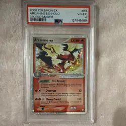 Pokemon 2006 Legend Maker Arcanine ex 83/92 EX Holo Ultra Rare PSA 4 - Image 1