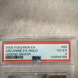 Pokemon 2006 Legend Maker Arcanine ex 83/92 EX Holo Ultra Rare PSA 4 - Image 4
