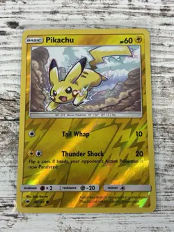 Pikachu Reverse Holo Common Pokemon SM - Burning Shadows 40/147 NM - Image 1