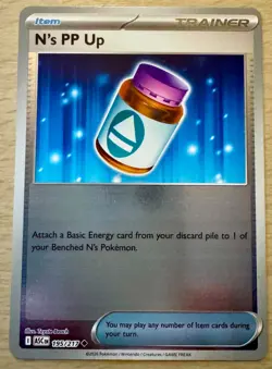 Pokemon TCG N's PP Up 195/217 Ascended Heroes Reverse Holo Trainer - Image 1