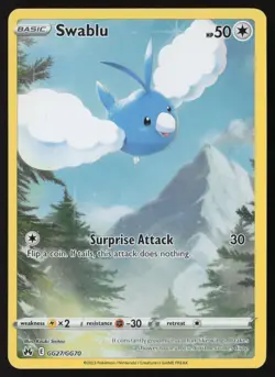 Swablu GG27/GG70 Holo Crown Zenith Galarian Gallery Pokemon NM - Image 1