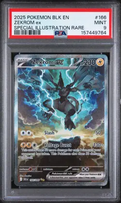 PSA 9 Zekrom ex Special Illustration Rare 166/086 Black Bolt Pokemon TCG - Image 1