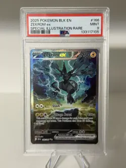 2025 POKEMON BLK EN-BLACK BOLT SPECIAL ILLUSTRATION RARE #166 ZEKROM EX PSA 9 - Image 1