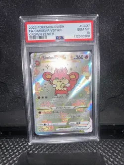 Pokemon TCG Crown Zenith Simisear VSTAR #GG37 Ultra Rare Gem Mint PSA 10 - Image 1