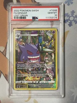 2022 POKEMON SWORD & SHIELD LOST ORIGIN #TG06 FULL ART/GENGAR PSA 10 - Image 1