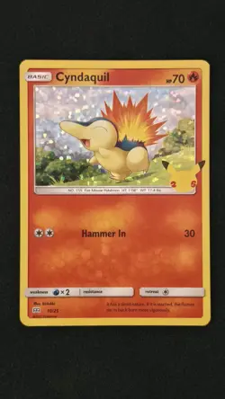 Cyndaquil 10/25 Holo McDonalds 25th Anniversary Celebrations Pokemon NM - Image 1