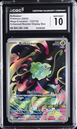 2025 POKEMON ENGLISH MEGA EVOLUTION #133/132 BULBASAUR CGC 10 GEM MINT - Image 1
