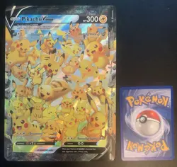 JUMBO Pikachu V Union Card SWSH141 Oversized Promo Pokemon Celebrations 25th NM - Image 2