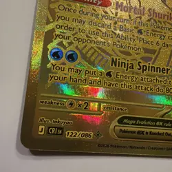 Mega Greninja ex - 122/086 Chaos Rising Raised Gold Pokemon - NM/MINT - Image 2