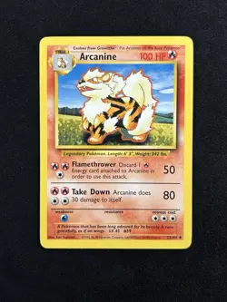 Arcanine 23/102 Uncommon Base Set Unlimited Pokemon LP - Image 1