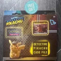 ✨ Detective Pikachu Case File Pokemon 3 Pack Booster Blister Coin Promo TCG New - Image 1