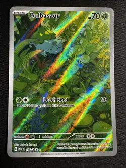 2023 Pokemon SV 151 Bulbasaur Illustration Rare #166/165 - Image 1