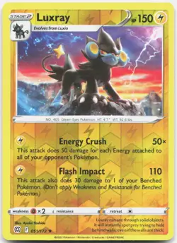 Luxray 051/172 Rare Brilliant Stars Pokemon Reverse Holo LP - Image 1
