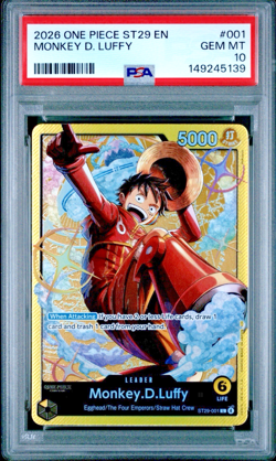 2026 ONE PIECE STARTER DECK ST29-EGGHEAD #001 MONKEY D. LUFFY PSA 10 - Image 1