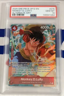 2025 One Piece Monkey.D.Luffy Alternate Art OP12-015 Legacy of the Master PSA 10 - Image 1