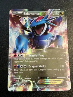 Salamence EX ULTRA RARE Black Star Promo XY170 Pokemon Card Salamance Holo - LP - Image 1