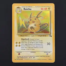 Pokemon TCG Card Raichu 14/62 Fossil Holo Rare Vintage WOTC - HP - Image 1