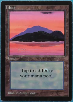 Island (C Dark Purple) Beta HEAVILY PLD Basic Land CARD (516741) ABUGames - Image 1