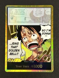 DON!! Card Monkey D. Luffy "Ring That Golden Bell!!" Kami's Island One Piece NM - Image 1