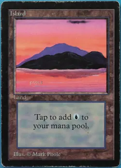 Island (C Dark Purple) Beta HEAVILY PLD Basic Land CARD (516742) ABUGames - Image 1