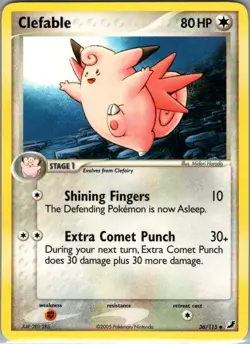 Clefable 36/115 Non Holo Unseen Forces - Pokemon Card - NM - Image 1