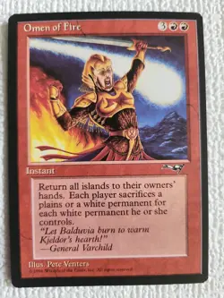Omen of Fire Alliances Regular NM Near Mint MTG - Image 2
