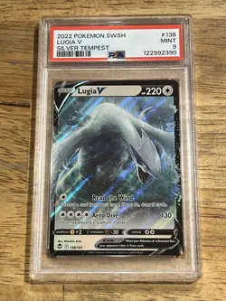 GRADED PSA 9 2022 Pokemon SWSH Lugia V Tempest #138 - Image 1